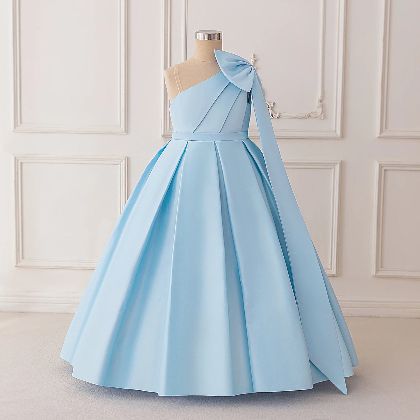 Fashion Bridesmaid Baptism Party Girls Dress Elegant Bow Wedding Birthday Princess Dresses for Girl First Communion Prom Costume