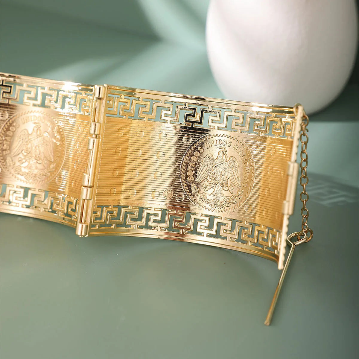 Arabic Bride Bracelet Gold Plated Bangel Coin Big Size Bracelet Algerian Traditional Jewelry Wedding Dress Accessories