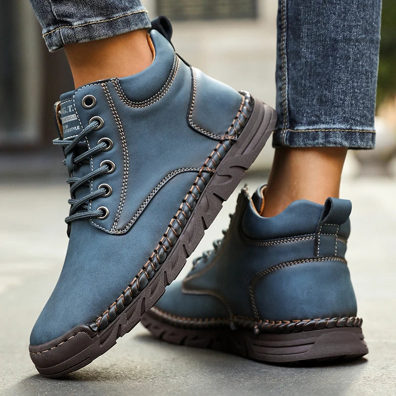 Women's Barefoot Sports Shoes Handmade Men's Boots Ankle Winter Happy Shoes Autumn Outdoor Hiking Boots High Top Shoes Anti Slip