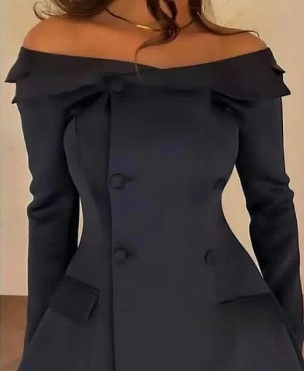 Black Party Long Sleeves Bespoke Occasion Gown Evening Dresses Pastrol Unisex Jersey Retro Dubai Saudi Arabic Prom Customized