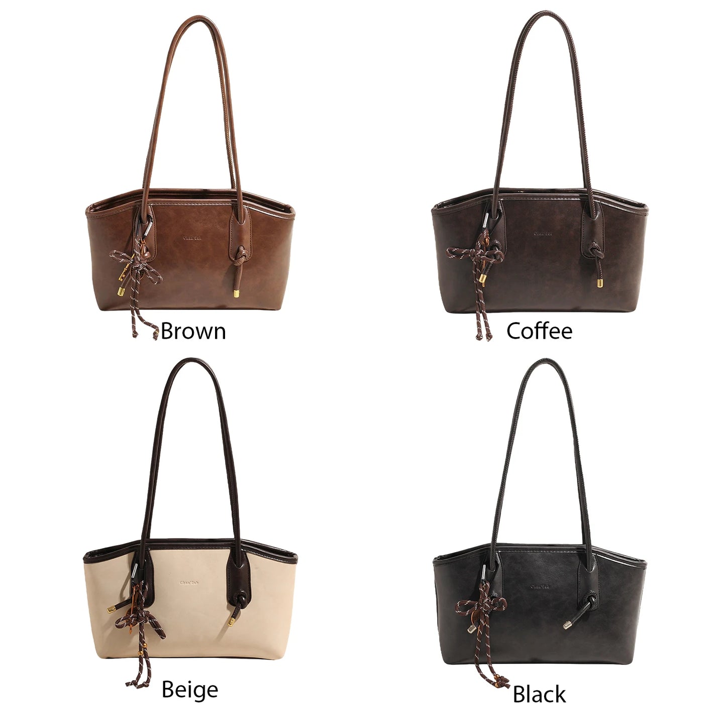 Leather Shoulder Bag for Women with Pendant Hobo Bag Shoulder Tote Handbag Stylish Tote Bag for Daily Use