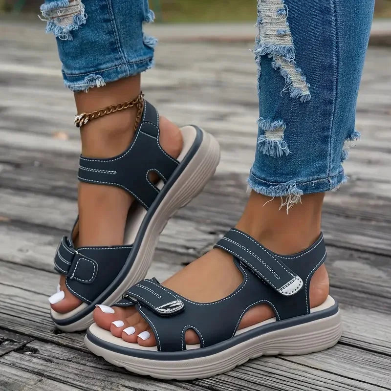 New Summer Wedge Sandals Casual Women Comfortable Fashion Thick Sole Outdoor Platform Sandals Non Slip Wading Beach Shoes Women