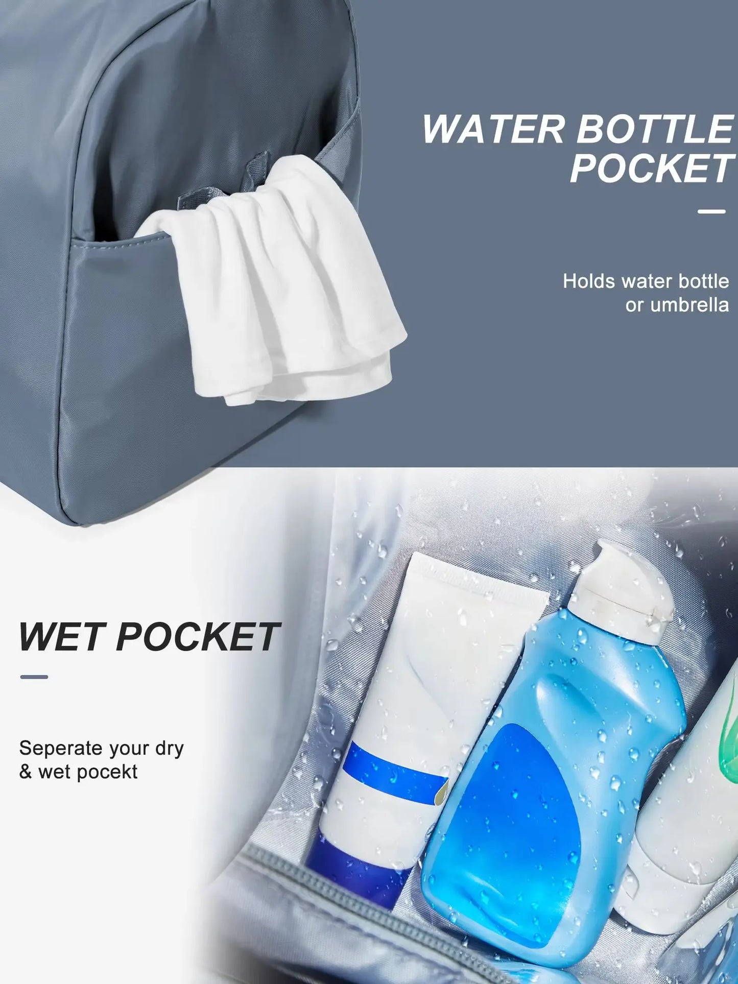 Hand Pockets Lady Weekender Bag Travel Canvas Bag, Weekend Nightlife Bag, Women Men Sports Fitness Bag，Hospital Delivery Bag