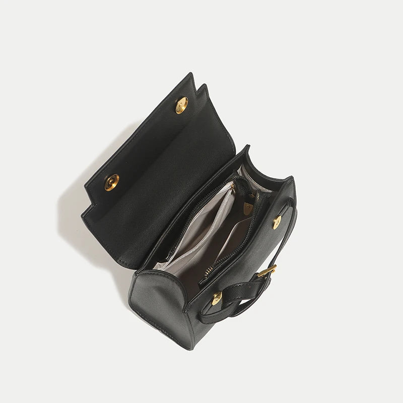 Classic Black Handbag Brand Bag Women Solid Small Pu Leather Crossbody Bag With Short Handle High End Sac A Main Designer Bosas