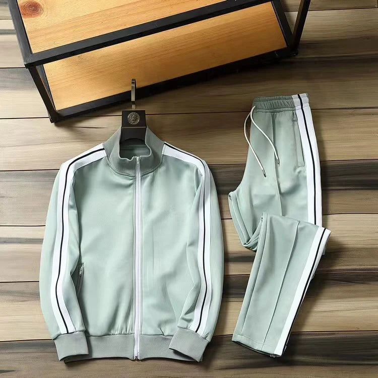 2025 Summer New Casual Suit Men's Lapel Shirt Trouser Two-Piece Comfortable Versatile Sport Suit