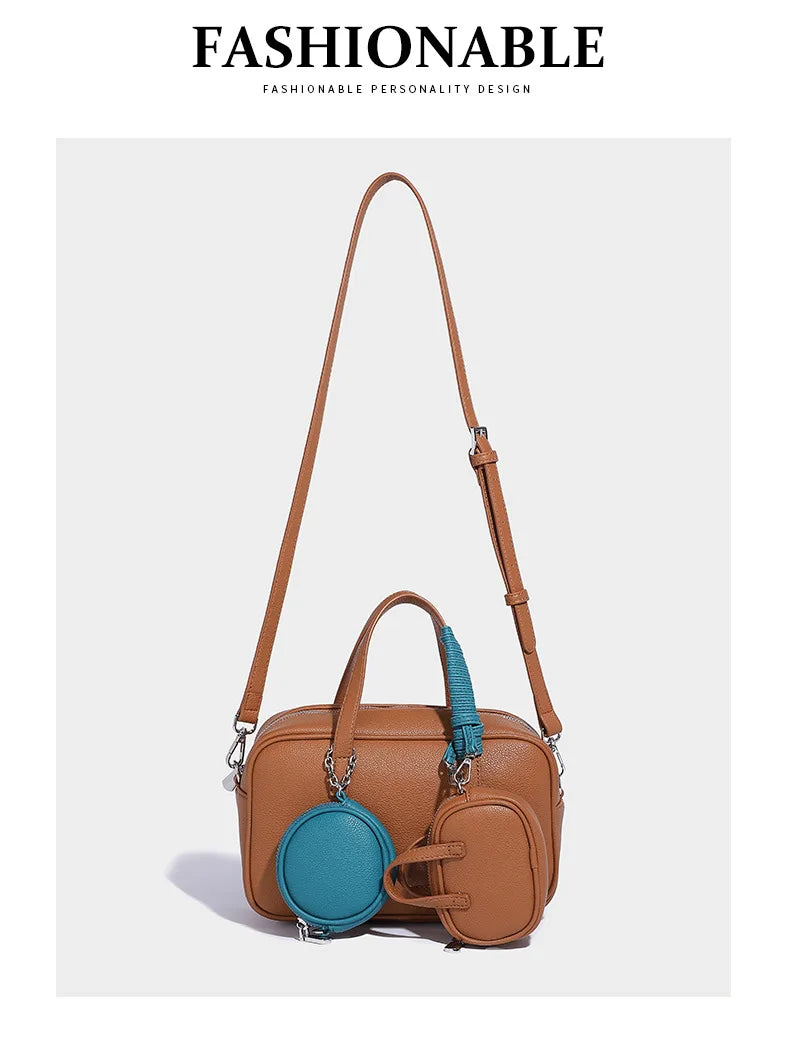 Boston Bag Women Fashion 2025 Euro-America Style Simple Shoulder Bag Handbags Composite Bag