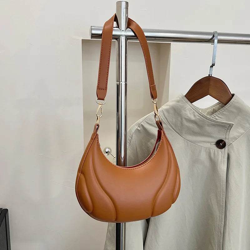 Women's French Handbag Shoulder Bag Textured Crossbody Bag Zipper Closure & Adjustable Strap Versatile for Work, Casual & Travel