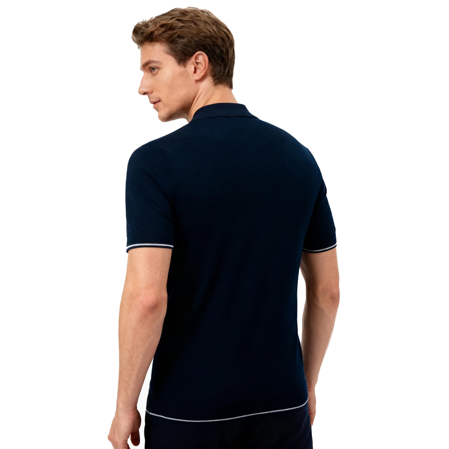 CHCH Stripe Knit Polo Men's Shirts Summer New Slim Solid Color Breathable Turn-Down Collar Business Short Sleeve Polo Tops
