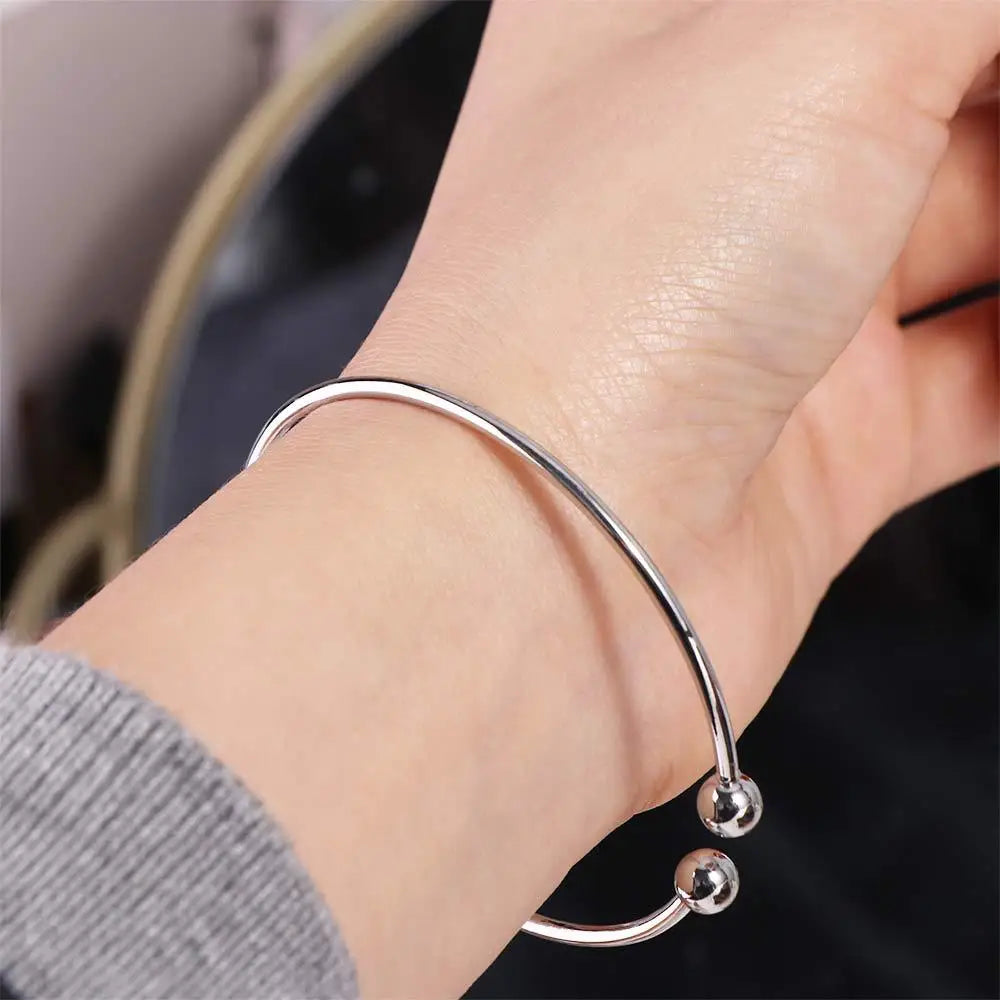 Classic Silver Plated Gifts Mens/Womens Fashion Jewelry Bracelet Adjustable Bangles