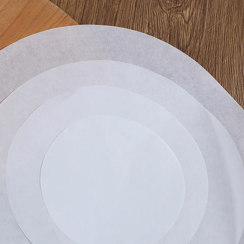 50Pcs Circle Parchment Paper Baking Oiled Paper  Multifunction Liner BBQ Oven Patty Hamburger Paper Steamer Liners Baking Tool