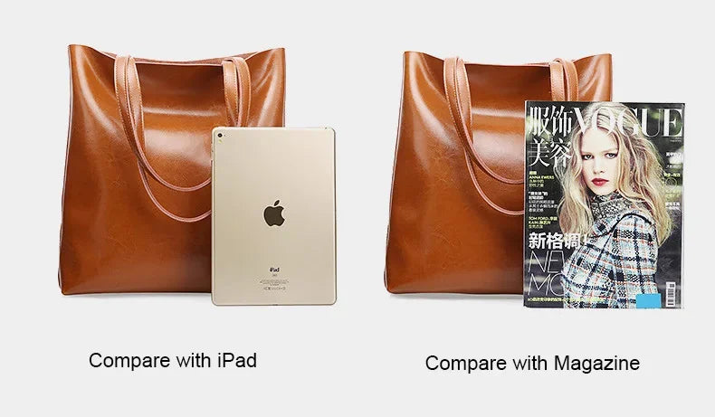 Real Leather Women's Handbag Fashion Top-handle Bags Ladies Tote Bag Minimalist Wallets Shoulder Tote Bag Portable Shopping Bag