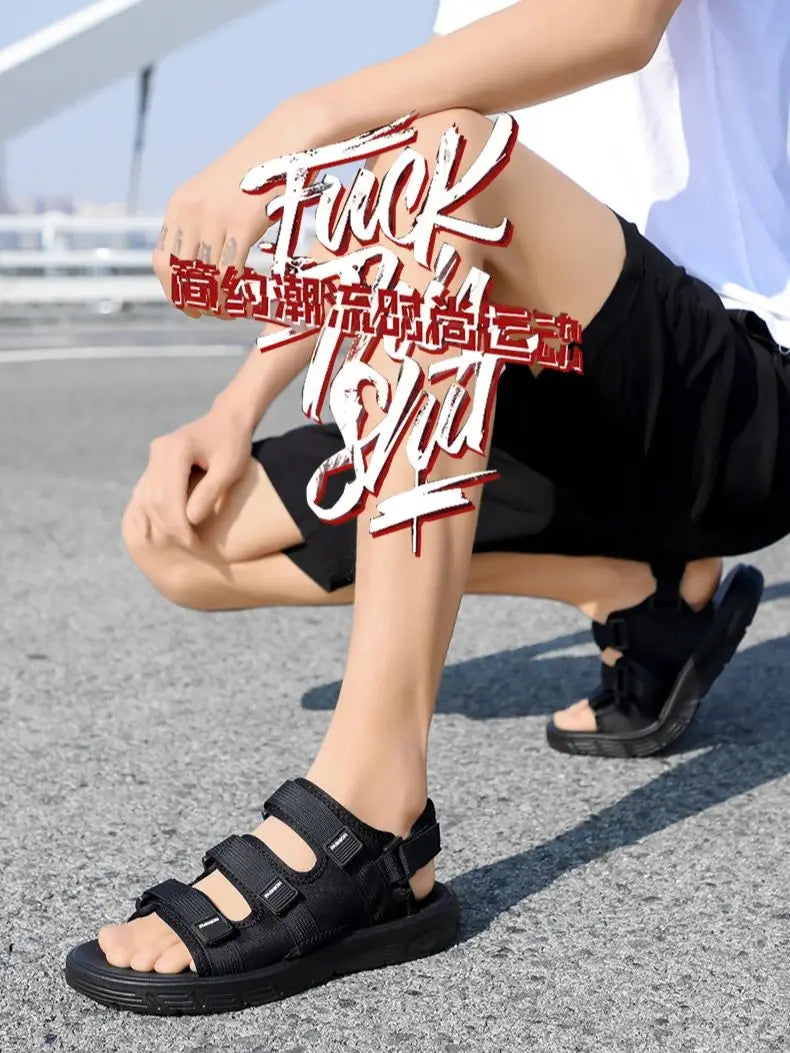 A Pair of Men's Sandals, Summer New Trendy Sports Outer Wear, Non-Slip, Wear-Resistant, Soft-Soled Driving, Cool Beach Shoes for Men