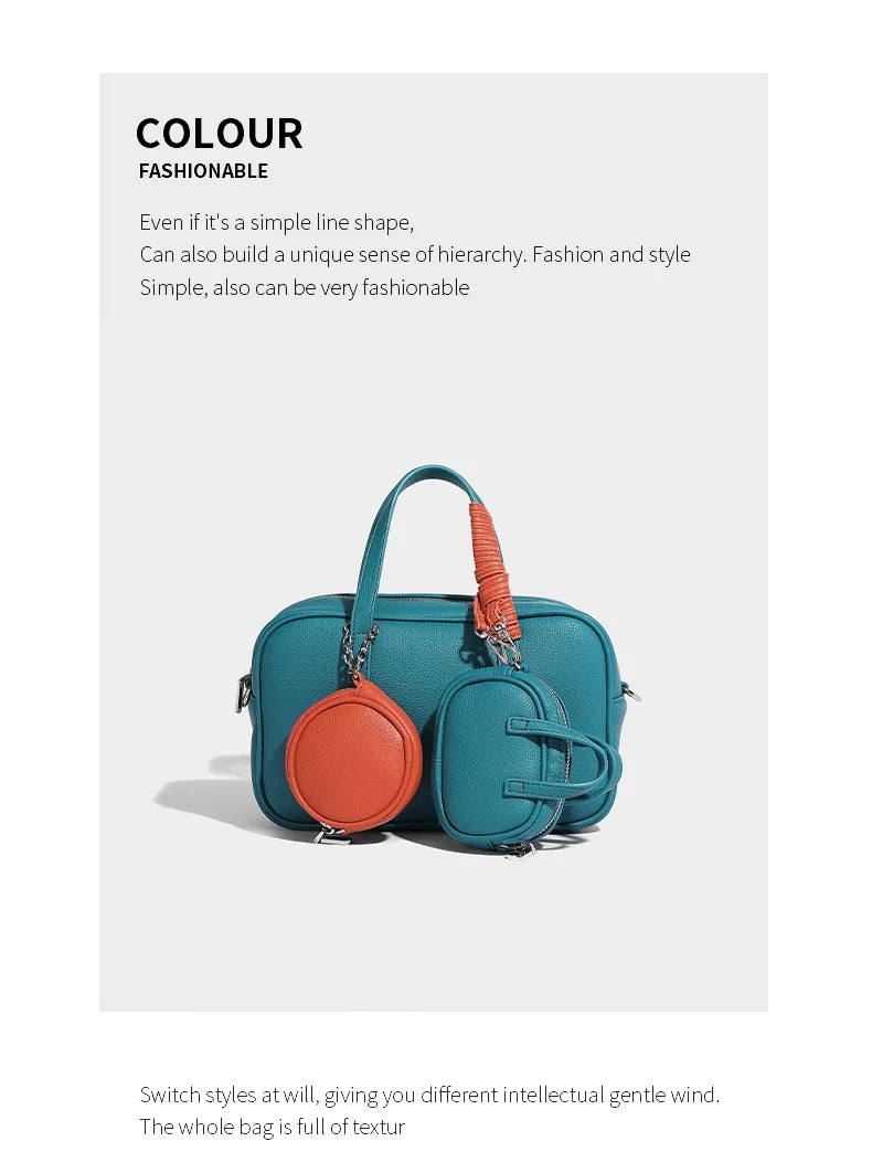 Boston Bag Women Fashion 2025 Euro-America Style Simple Shoulder Bag Handbags Composite Bag