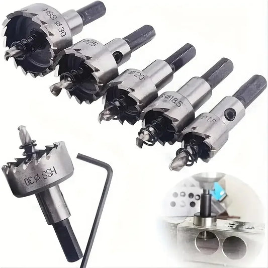 Hole Saw Cutter Drill Bit Set Holesaw Core HSS Wood Soft Metal Sheet Plastic PVC Stainless Steel High Speed for Power Tool