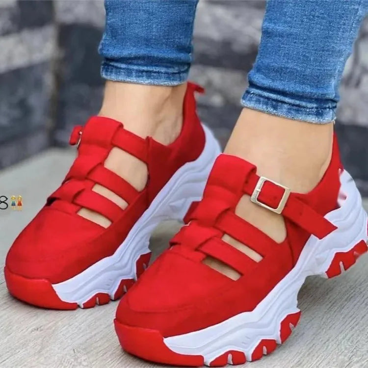 Fashion Sandals for Women Popular Buckle Thick Bottom Design Breathable Open Toed Women's Sandals Flat Casual Sports Shoes 슬리퍼