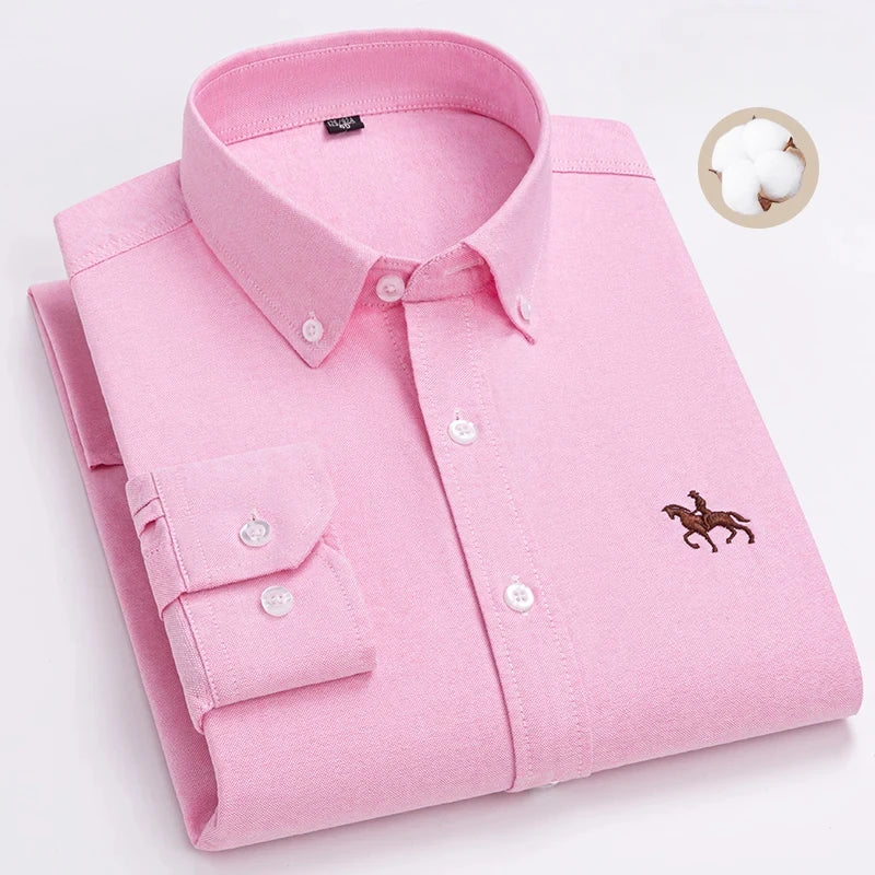 New in shirt 100%cotton plus size long-sleeve shirts for men slim fit formal fashion office shirt hight qulity plaid clothes
