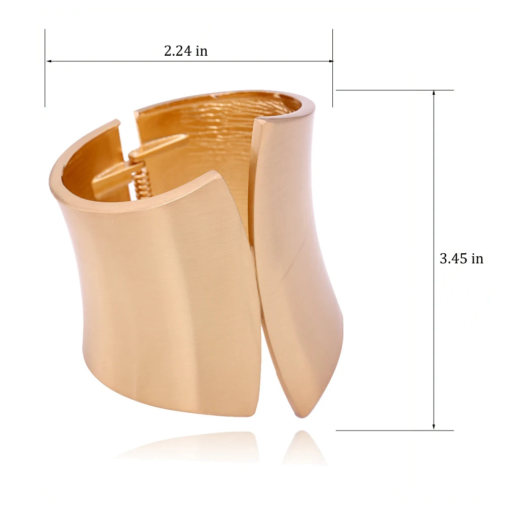 GGQINISI Oversize Euramerican Asymmetric Chunky Statement Bangle Bracelet Jewelry for Women Polished High Quality Accessory