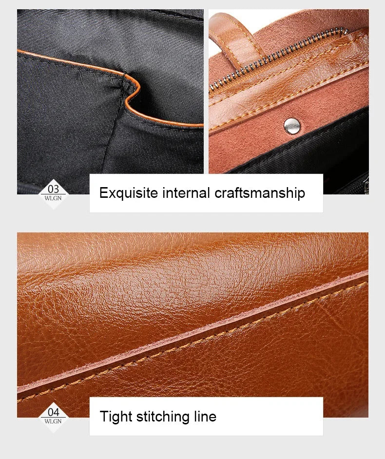 Real Leather Women's Handbag Fashion Top-handle Bags Ladies Tote Bag Minimalist Wallets Shoulder Tote Bag Portable Shopping Bag