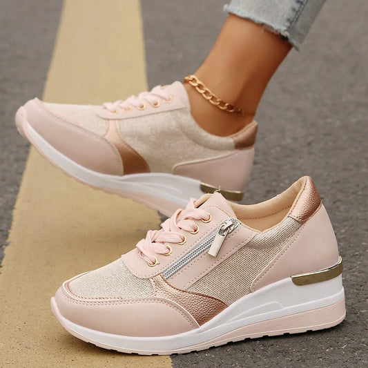 New Women's Wear-resistant Wedge Sneakers Lightweight Female Shoes Womens Vulcanized Shoes Breathable Shoes