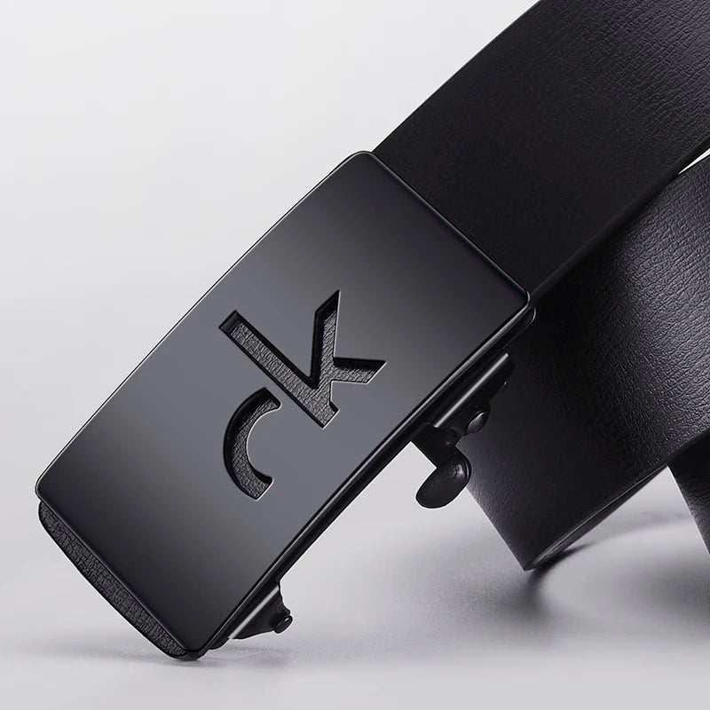 Retro Simple Men's Alloy Automatic Buckle Business Belt With Shorts Belt Accessories Fashion Men's Casual Belt