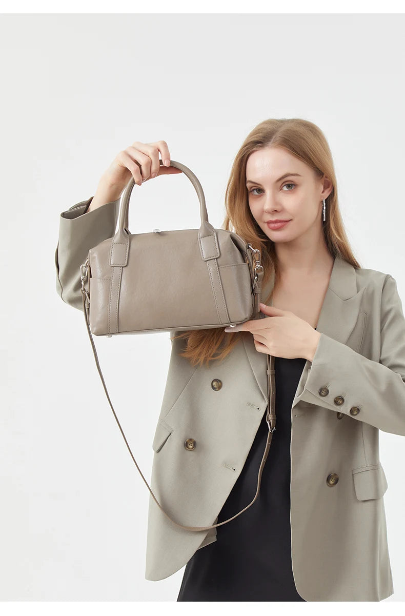 2026 New Women's Fashion Genuine Leather Handbag Female Large Capaci Luxury Designer Boston Totes Bag Shoulder Crossbody Bag