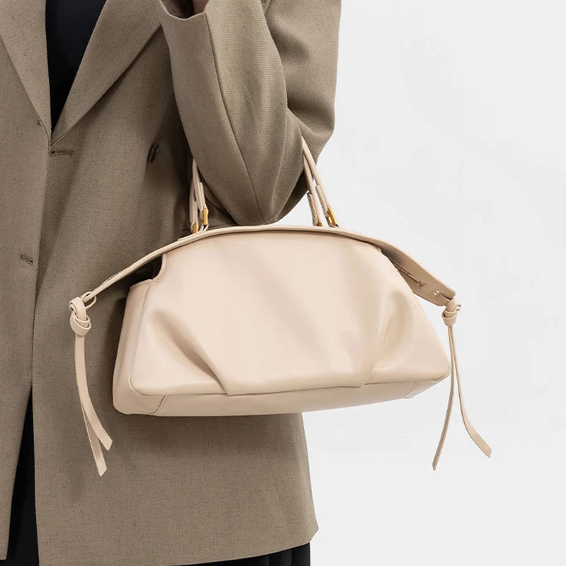 New Women's Bags, Fashionable and Simple Handbags, Niche High-End Shoulder Bags, Versatile Casual Bags for Commuting, Large-Capacity Tote Bags, Soft Leather Crossbody Bags