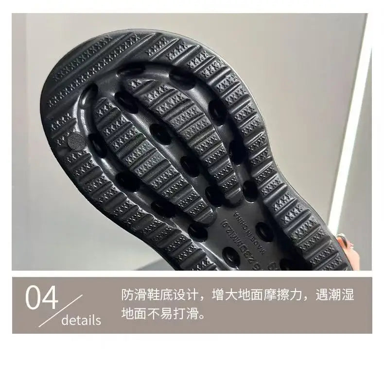 2025 New Women Sandals Women Slippers Black Wedge Platform Open Toe Women Orthopedics Thick Bottom Beach High Heels Slides