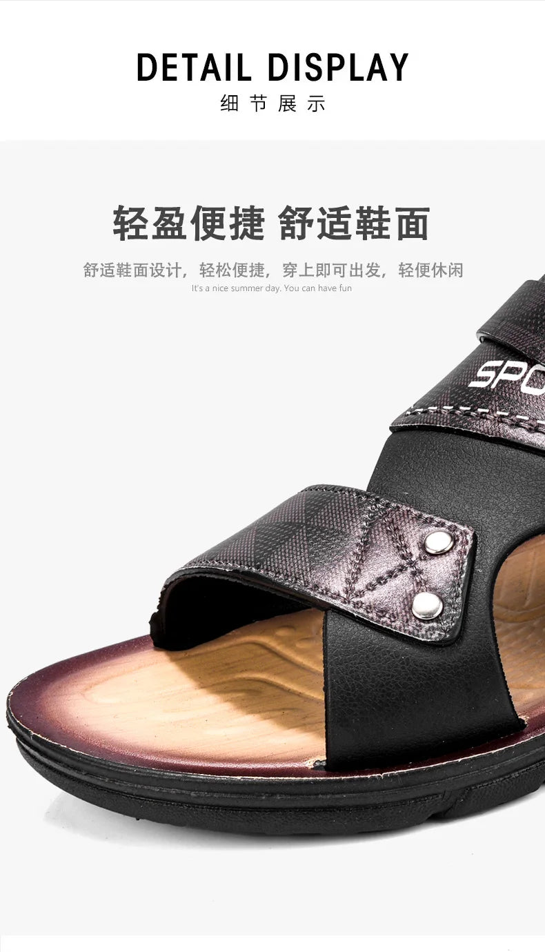 Men's Slippers Sandals Summer New Sandals Male Adult Casual Slippers For Men Beach Shoes Non-slip Open-toe Sandals For Outdoor