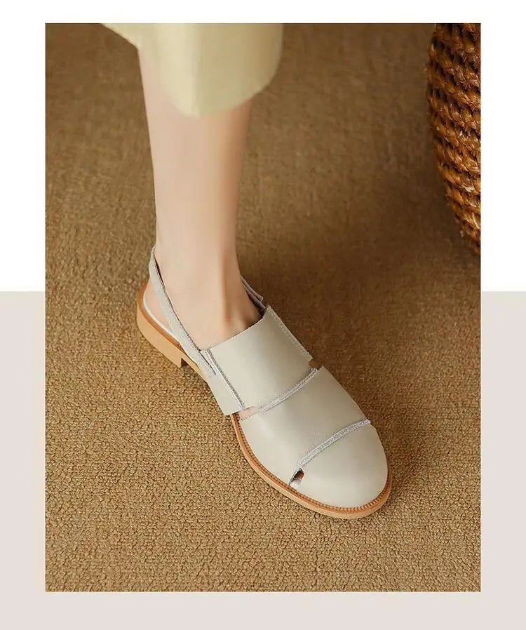 Women Sandals 2026 new Hollow Breathable Comfortable Soft Sole Low Heel Slingback Shoes Summer Fashion Versatile Casual Sandals