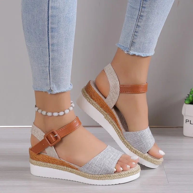Fashion Shoes Women Sandals Wedge Shoes For Women Espadrilles Women's Sandals Non-Slip Retro Women Heels Female Footwear