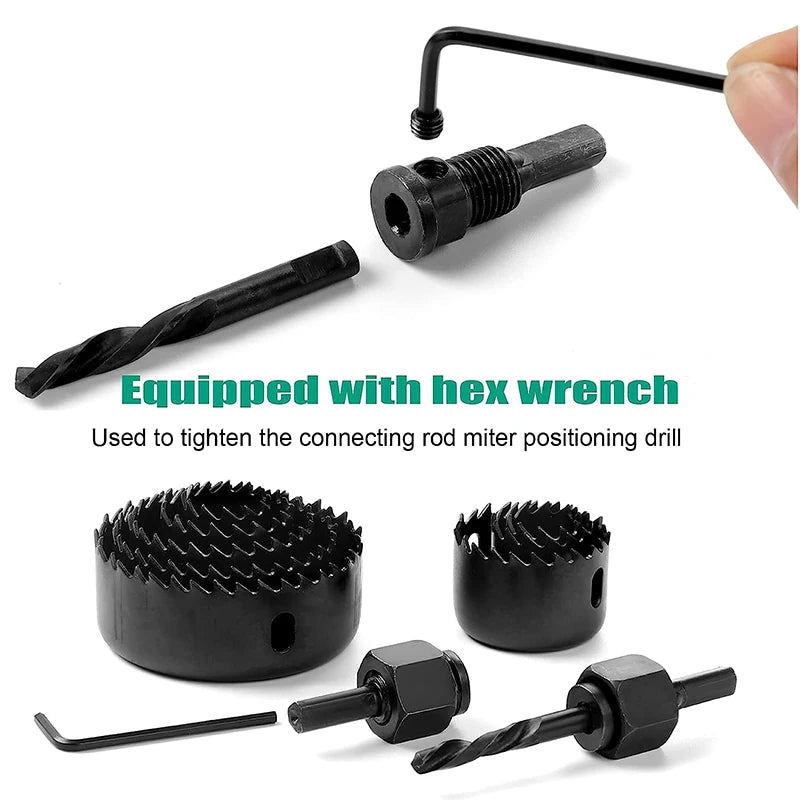 11pcs/set Hole Saw Cutting Set Kit Tools 19-64mm with Case for thin wooden board