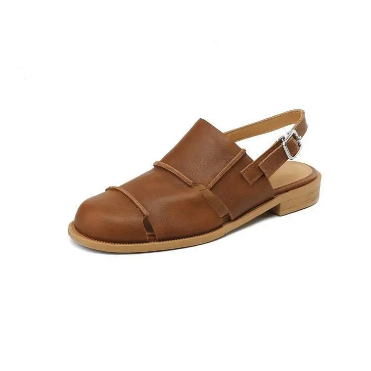 Women Sandals 2026 new Hollow Breathable Comfortable Soft Sole Low Heel Slingback Shoes Summer Fashion Versatile Casual Sandals