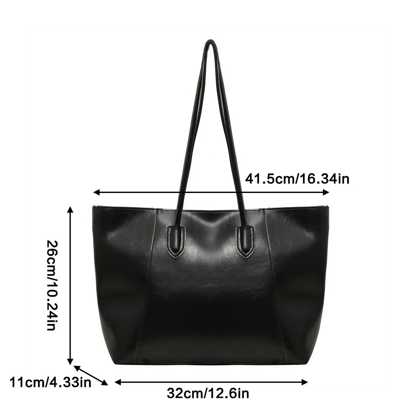Large Tote Bag for Women Big Capacity Casual Commuting Bag Versatile Shoulder Bag Travel Shopping Use Retro Fashion Handbag