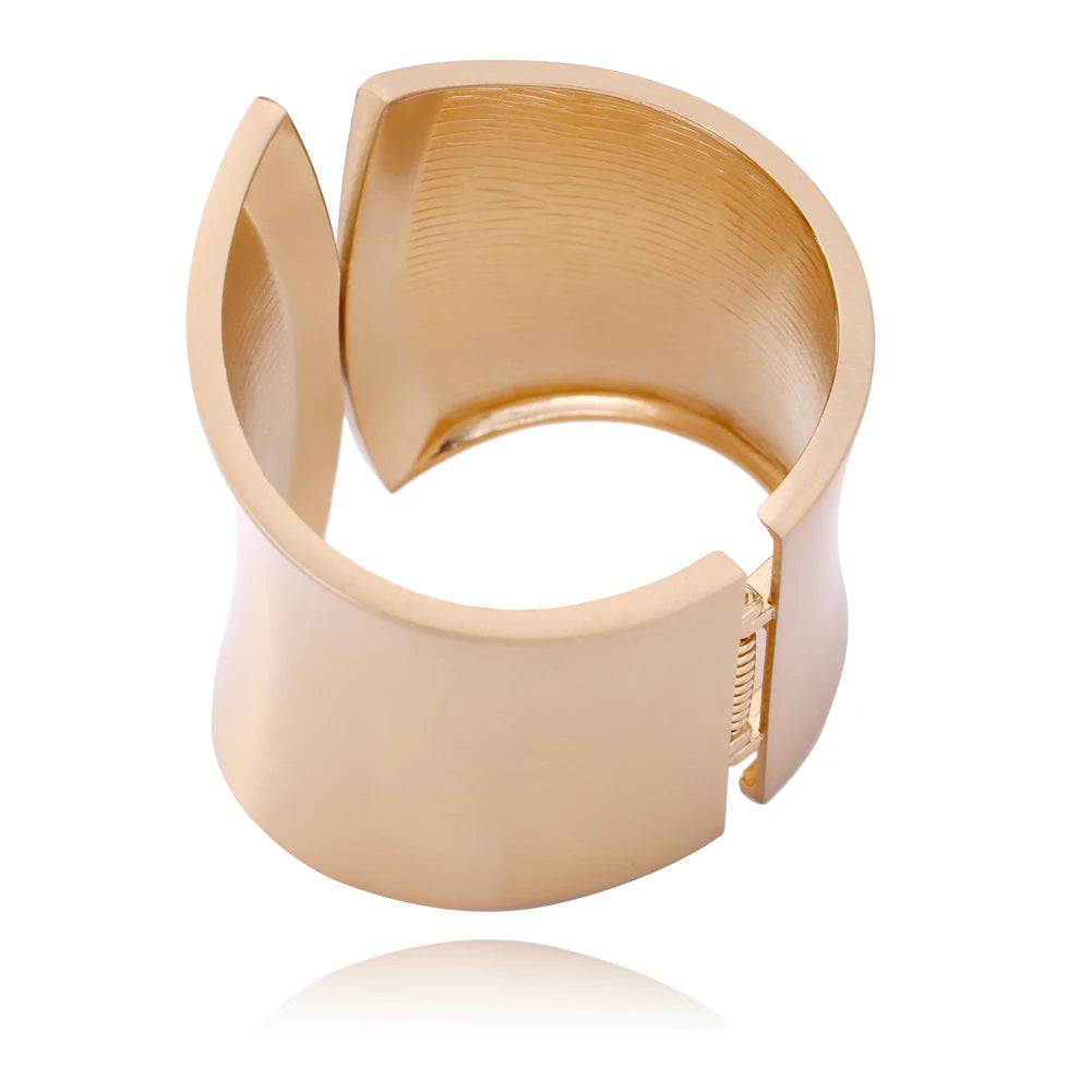 GGQINISI Oversize Euramerican Asymmetric Chunky Statement Bangle Bracelet Jewelry for Women Polished High Quality Accessory