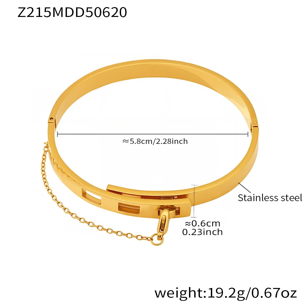 Women's Bangles Bracelets Stainless Steel Gold Plated Bracelet For Women Designer Luxury Woman Jewelry Accessories Couple Gift