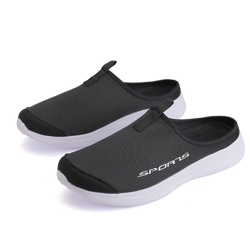 Men's Summer Slip-On Shoes Lightweight Casual Half Slippers for Women's Outdoor Soft Bottom Support Walking Shoes Size 36-46