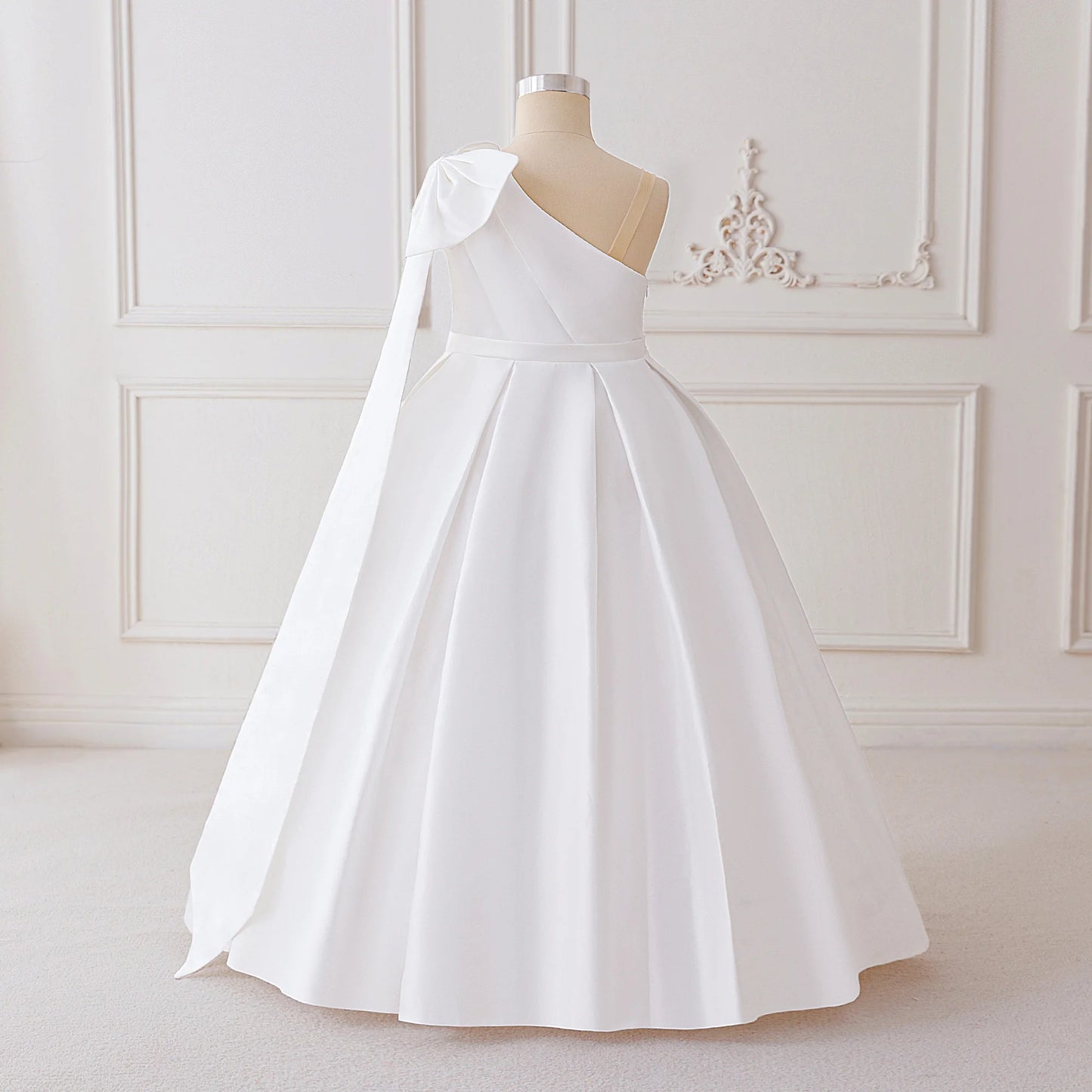 Fashion Bridesmaid Baptism Party Girls Dress Elegant Bow Wedding Birthday Princess Dresses for Girl First Communion Prom Costume
