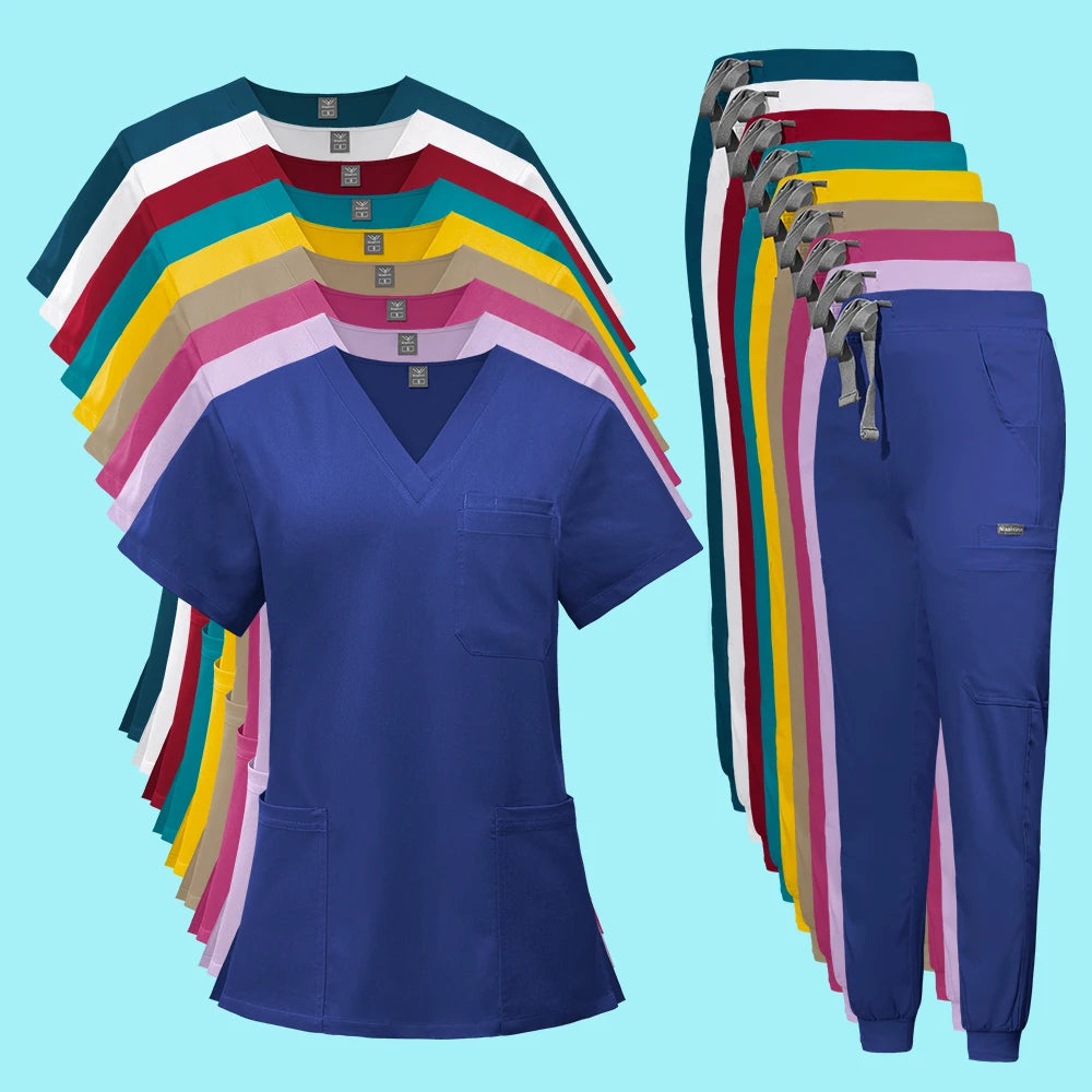 Scrubs Medical Uniforms Woman Multicolour SPA Beauty Uniform Dentist Veterinary Working Clothes Unisex Pharmacy Clinic Scrub New