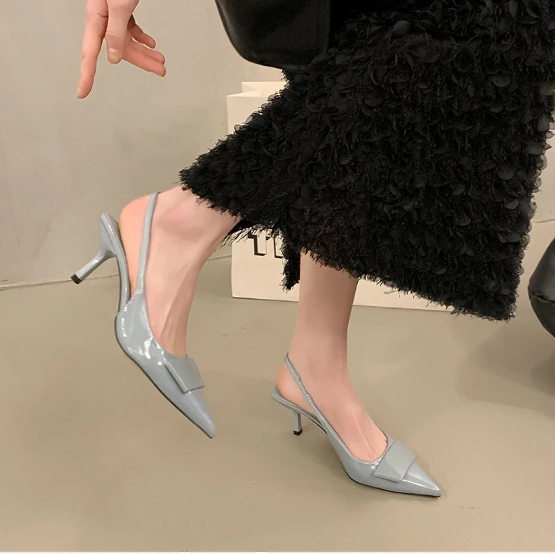 2026 Summer High Heel Women Sandals Fashion Pointed Toe Singbacks Shoes Design Style Banquet Party Sandalias Shoes