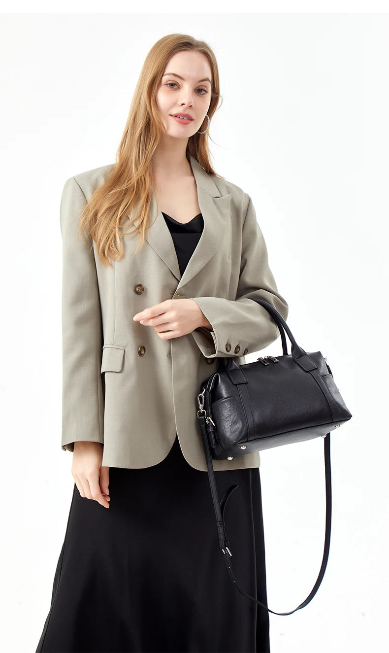 2026 New Women's Fashion Genuine Leather Handbag Female Large Capaci Luxury Designer Boston Totes Bag Shoulder Crossbody Bag