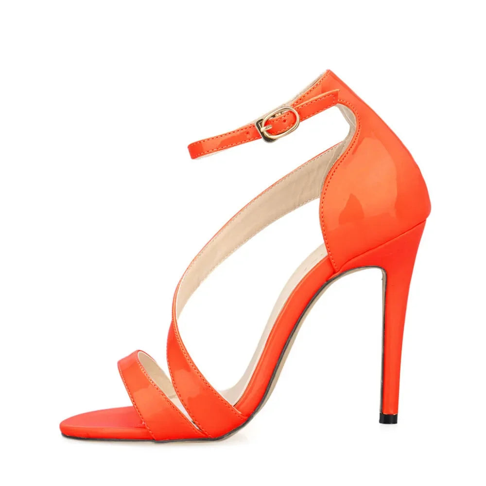 Ladies Dancing Shoes Sexy Women's Sandals Solid Open Toe High Heels Summer Ankle Strap Stiletto Dress Fish Mouth Sandal Women