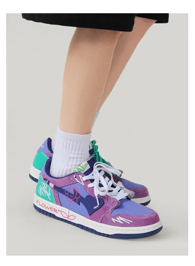 Women Shoes Men Fashion Hip-hop Punk Graffiti Skateboard Shoes Breathable Sneakers Couples Students Outdoor Sports Casual Shoes