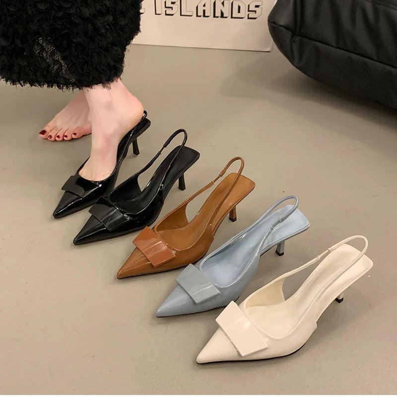 2026 Summer High Heel Women Sandals Fashion Pointed Toe Singbacks Shoes Design Style Banquet Party Sandalias Shoes