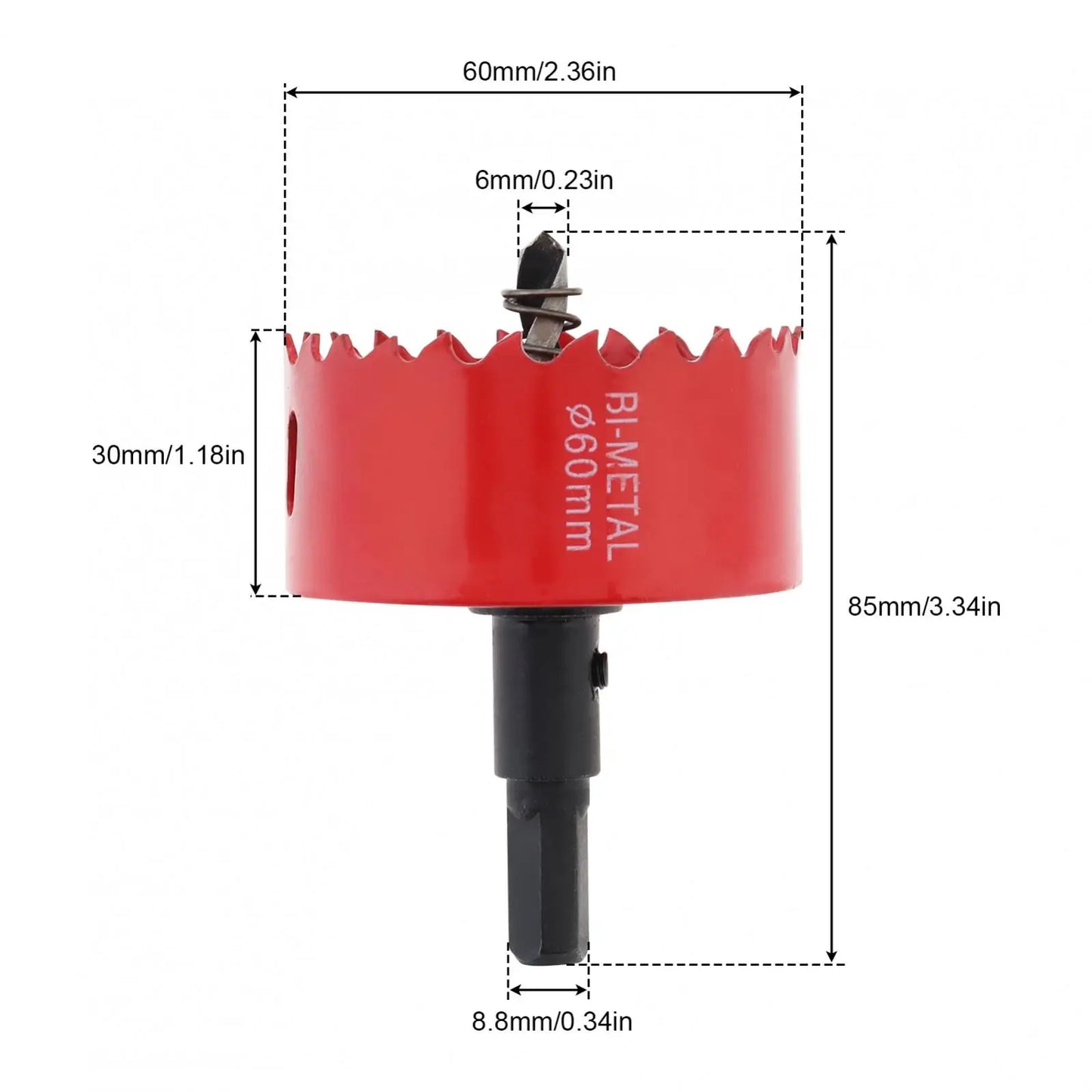 60mm M42 HSS Bi-Metal Hole Saw Drilling Hole Cutter Toosl for Wood Boards / Plastic Drywall / Metal Sheet, HSS Bi-Metal Hole Saw