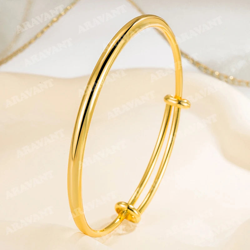 Aravant 925 Silver 18K Gold Simple Round Bangle For Women Fashion Jewelry