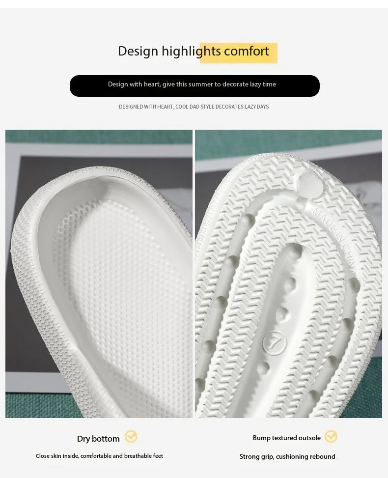Ladies Lightweight Solid Color Sandals - Casual Indoor/Outdoor Couples Flip Flops, Comfortable Slip-On Beach Footwear
