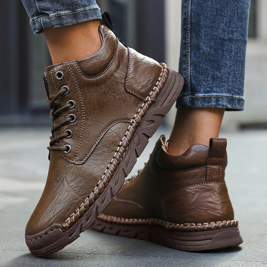 Women's Barefoot Sports Shoes Handmade Men's Boots Ankle Winter Happy Shoes Autumn Outdoor Hiking Boots High Top Shoes Anti Slip