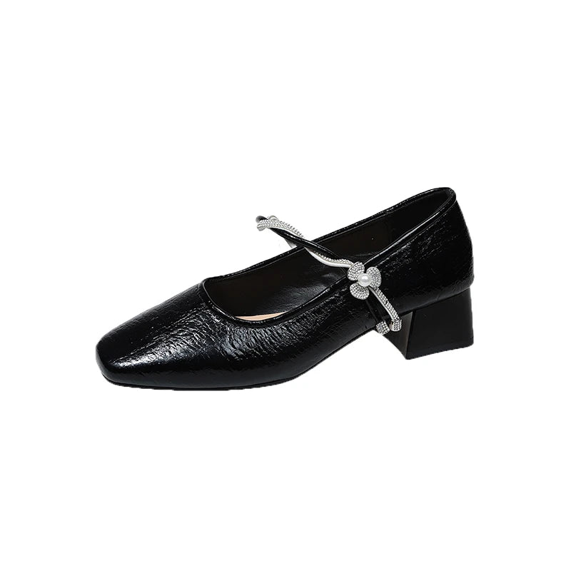 New Women's Shoes Spring and Autumn Shoes Thick Heel Single Shoes Fashionable and Comfortable Shoes Zapatillas Mujer