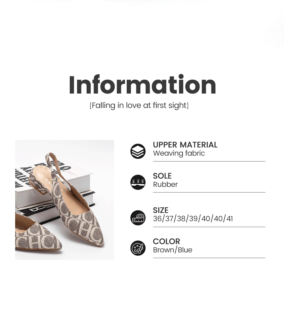 Classic Style Fashion Women's Heeled Single Shoes Wear Comfortable Letter Print Design Retro Versatile