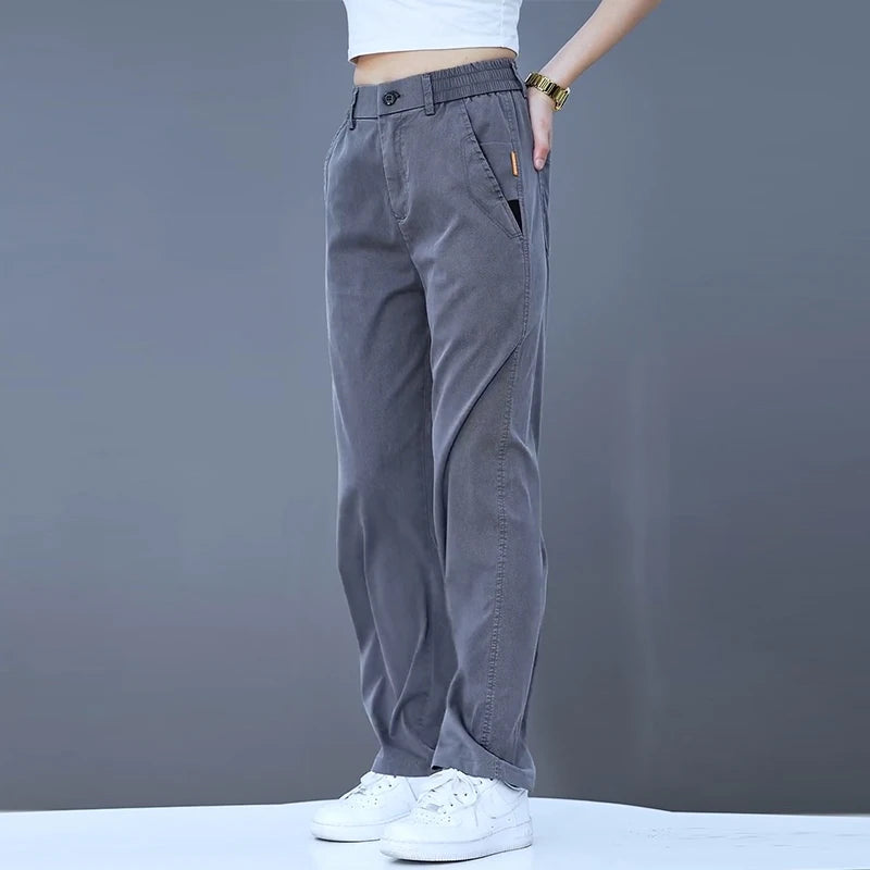Tensi Casual Jeans Men's 2025 New Loose Straight Long Pants Summer Thin Sports